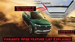 Hyundai ALCAZAR Variant Wise Feature List Explained  VFM Variant  Colour Options amp More [upl. by Anjanette]