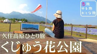 【久住高原ひとり旅】大分県竹田市『くじゅう花公園』超絶景花畑と地元民に聞いた本当に美味しい店『久住高原ニュー丸福』極旨からあげ定食が最高過ぎた！【ご当地名物食べ歩きひとり旅】 [upl. by Remliw]