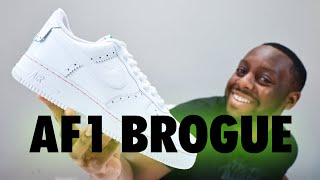 Nike Air Force 1 Brogue Back 9 White Pink On Foot Sneaker Review QuickSchopes 671 Schopes HF1937 100 [upl. by Stinky]