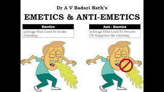 Emetics amp Anti Emetics [upl. by Nylzor]