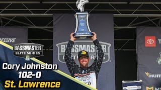 Cory Johnston wins 2024 Bassmaster Elite at St Lawrence River with 102 pounds [upl. by Lorin]