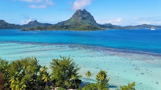 Bora Bora Blue 4K Drone Footage From The French Polynesian Islands [upl. by Iret]