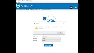 Unable to establish the VPN connection  VPN server may be unreachable  Forticlient  Infotainment [upl. by Ailegave879]