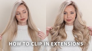 HOW TO CLIP IN HAIR EXTENSIONS  HALO✨ [upl. by Zumwalt]