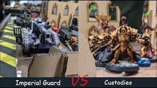 Imperial Guard vs Custodes 2K Warhammer 40k Battle Report l Game 1 l 10th Edition Mugus Games RTT [upl. by Ennaesor233]