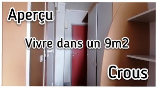 À QUOI RESSEMBLE UN LOGEMENT CROUS DE 9m2  résidence universitaire pour étudiant [upl. by Eeb]