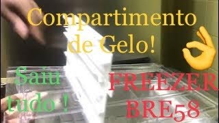 Geladeira Brastemp Inverse BRE58Retirada de todos os compartimentos do FREEZER [upl. by Nomrah997]