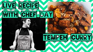 LIVE VEGAN RECIPE  TEMPEH CURRY [upl. by Elik381]