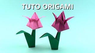 Comment Faire une Tulipe en Origami  Tutoriel Facile pour Débutants [upl. by Nytsirk]