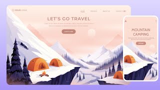 Responsive Website Using HTML CSS amp JavaScript  Mountain Camping Website [upl. by Haidadej]