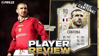 KING CANTONA 👑 90 Mid Icon Eric Cantona Player Review  FIFA 22 Ultimate Team [upl. by Lezlie]