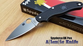 SPYDERCO UK PEN NONLOCKING FOLDER BLACK HANDLE LEAF FOLDING BLADE KNIFE 94PBK [upl. by Nuhsar272]