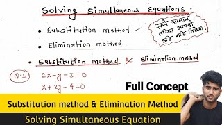 simultaneous equation  substitution method  elimination method  simultaneous linear equation [upl. by Mcnamara]