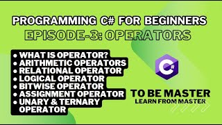 Programming C for Beginners Episode3 Operators [upl. by Lynnea]