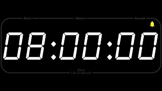 8 Hour  TIMER amp ALARM  1080p  COUNTDOWN [upl. by Oriana]