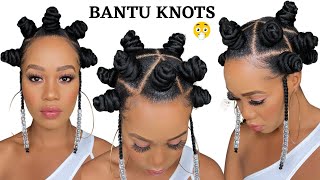 🔥 BANTU KNOTS ON NATURAL HAIR  Protective Style  Tupo1 [upl. by Joline]