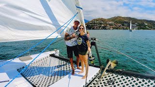 We raced on a performance Catamaran Zihuatanejo Mexico  Sailing Sitka Ep 130 [upl. by Anaeco]