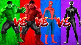 SUPERHERO COLOR DANCE CHALLENGE Hulk vs Red Hulk vs SpiderMan vs Venom SpiderMan [upl. by Atiuqat]