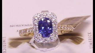 75918  S101ctD054ct  Oval Sapphire with Diamond Halo and Diamond Shoulders  18ct Yellow Gold [upl. by Ttiwed521]