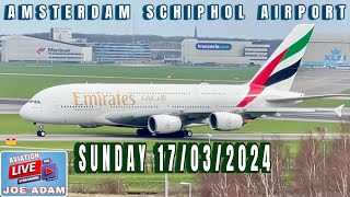 Amsterdam Schiphol Airport Live  Sunday Departures amp Arrivals [upl. by Miehar]