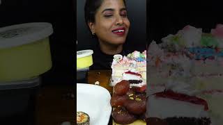 ASMR Eating RasgullaRasmalaiGulab JamunChocolate Ice Cream Cake Indian Sweets ASMR Eating Mukbang [upl. by Stronski]