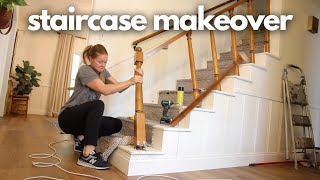 OUTDATED Staircase Gets a Much Needed Makeover  DIY Staircase Renovation  Stinky Staircase Remodel [upl. by Layap]