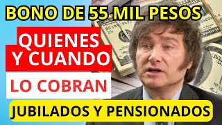 🛑Bono de 💲55MIL para los Jubilados y Pensionados  Quien lo cobra y Fecha de cobro en Enero [upl. by Cheshire634]