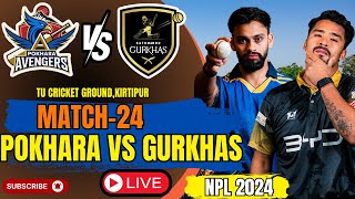 Live Pokhara Avengers vs Kathmandu Gurkhas  24th Match  NPL 2024  Live Cricket Score Updates [upl. by Verdha554]