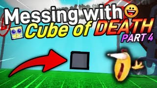 Messing with Cube of Death Part 4  Roblox Slap Battles [upl. by Auqenes85]