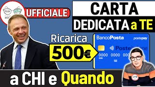 NUOVA CARTA DEDICATA A TE 2024 ECCO QUANDO LA PROSSIMA RICARICA 500€ BONUS SPESA SOCIAL CARD GIUGNO [upl. by Dott884]