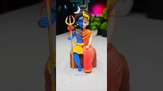 Shiv Shakti idol making with clay 🌸 Shiv Parvati ji making 🙏🏻 Har Har Mahadev shorts short [upl. by Nerral]