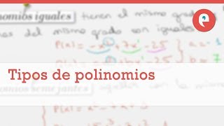 Tipos de polinomios [upl. by Zasuwa]