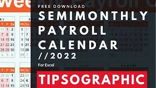 FREE Semimonthly Payroll Calendar Excel  2022 [upl. by Urdna705]