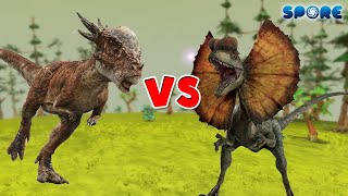 Stygimoloch vs Dilophosaurus  Dino Deathmatch S1E9  SPORE [upl. by Noryv]