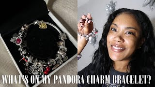 WHATS ON MY PANDORA CHARM BRACELET 2023 [upl. by Iahs769]