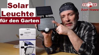 Solarleuchte für den Garten mit Bewegungsmelder 120 LED Solarlampe mit 3 Modi Wandleuchte Test [upl. by Issie]