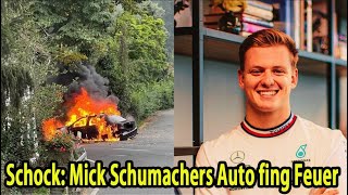 Schock Mick Schumachers Auto brannte vor dem Haus der Freundin von Laila Hasanovic [upl. by Anoj949]