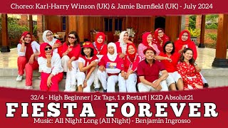 Fiesta Forever Line Dance  High Beginner  KarlHarry Winson UK amp Jamie Barnfield UK [upl. by Admana508]