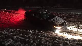 01112021 Louisiana Heavy Snow  Travel Problems on I20  Car Snatched out of Ditch  Winter Storm [upl. by Nahsor]