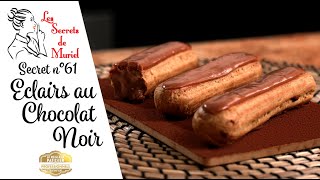 Recette des Eclairs au Chocolat noir  Technique de glaçage au fondant [upl. by Kreg]