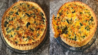 كيش بالسبانخ والتونة وعجين رائع 100 لمائدة الإفطار والمذاق لذيذ Quiche épinard et thon délicieux [upl. by Ahders]