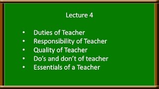 Lecture 4  Role Quality Duty and Essential of Teacher  KVS Preparation 2016  Teaching Methodology [upl. by Buffo]