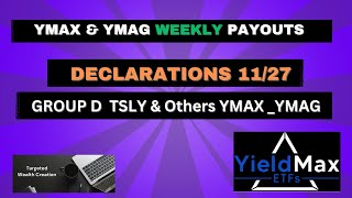 YIELDMAX GROUP A DECLARATIONS TSLY OARK XOMO GOOY YBIT CRSH SNOY TSMY YMAX YMAG Pays DEC 2 [upl. by Ysle]