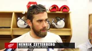 201314 Training Camp  Zetterberg  Post RedWhite Game [upl. by Sunda]