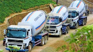 VOLVO Ready Mix Cement Concrete Truck Steep Winding Road Uphill Cebong Imelindo Dieng [upl. by Flan44]