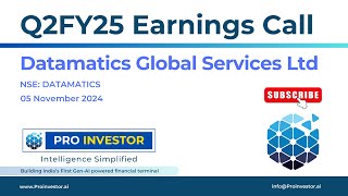 Datamatics Global Services  Q2FY25  Earnings Conference Call  earningcall concall datamatics [upl. by Adnertal]