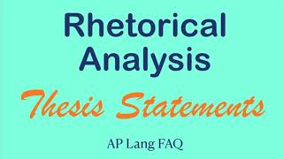 Rhetorical Analysis Thesis Statement Examples  AP Lang Q2 Tips  Coach Hall Writes [upl. by Niltag]