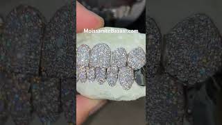 8 on 8 Capped VVS Moissanite Grillz 💎💎🥶🥶  MoissaniteBazaarcom [upl. by Hagile]