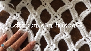 ♥️ iedereenkanhaken © Royal ruit leren haken crochet DIY Nederlands voor beginners subtitled [upl. by Eugenides]