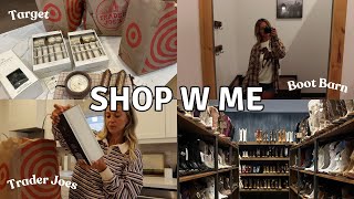 FALL SHOPPING VLOG Target Boot Barn Trader Joes haul [upl. by Cinda643]